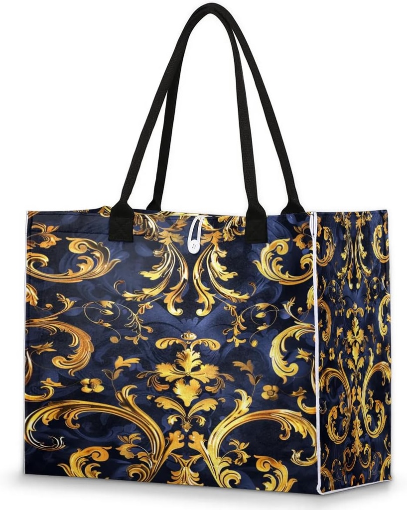 Tote Bag for Women Reusable Grocery Bags Portable Waterproof Beach Bag Handbag for Travel Gym Shopping