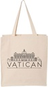 TeesAndTankYou Skyline Vatican Tote Bag Canvas Tote Bag Reusable Grocery Bag for Shopping and Travel