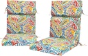 Set of 2 Outdoor High Back Chair Cushions 44"x22" with Elastic Sponge, Water Repellent Patio Dining Seat Cushion, All Weather Rocking Chair Cushion for Home Patio Furniture - Paisley Multi