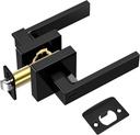 TICONN Matte Black Door Handle Heavy Duty, Reversible Square Door Lever for Bedroom, Bathroom, Rooms (Privacy, 1 Pack)