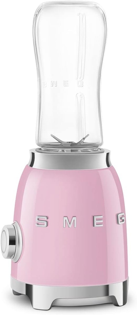 SMEG 50's Retro Style Personal Blender with Backlit Knob and Two 600 ML BPA Free bottles PBF01PKUS Pink