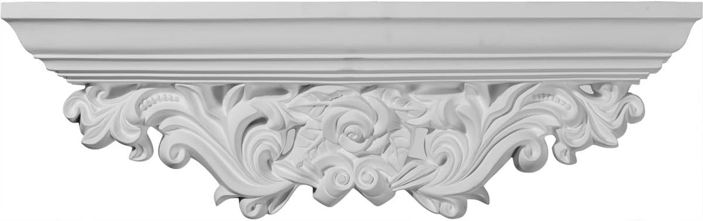 Ekena Millwork SH23X07X04OD Odessa Acanthus Leaf Shelf, 23 1/4"W x 3 7/8"D x 7 1/8"H