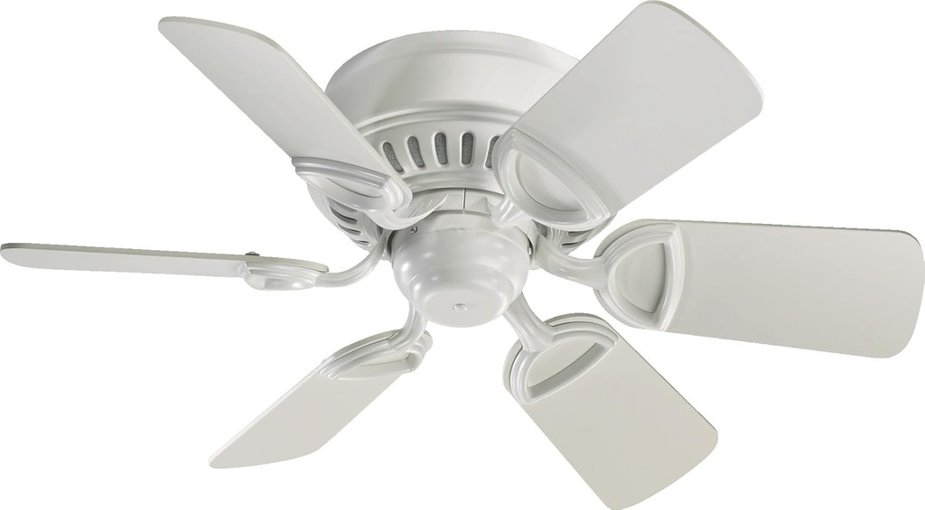Quorum International 51306-8 6 I Medallion Collection 30 Inch Six Blade Ceiling Fan I Studio White Finish I Three Speed Reversible Motor I Traditional Style Fixture I