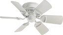 Quorum International 51306-8 6 I Medallion Collection 30 Inch Six Blade Ceiling Fan I Studio White Finish I Three Speed Reversible Motor I Traditional Style Fixture I