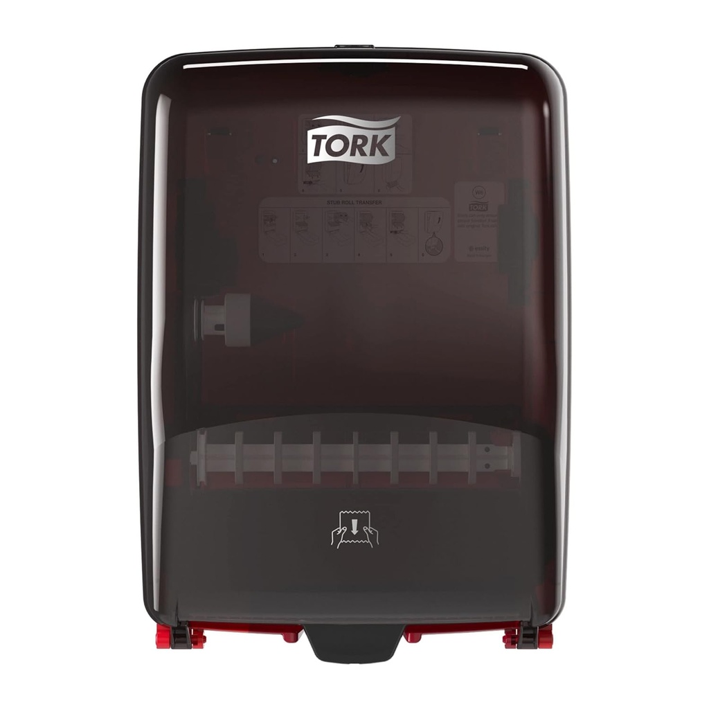Tork Wall-Mounted Paper Towel Dispenser Washstation Black/Red W6, Water Resistant, Performance Range, 651220