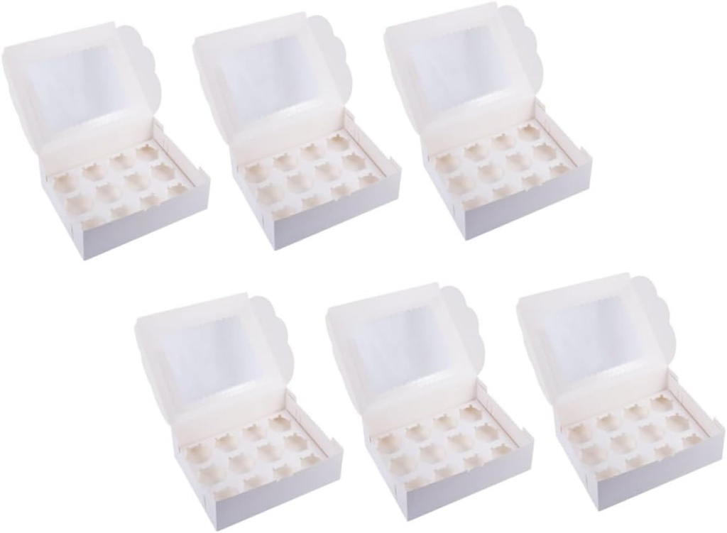 6pcs Cupcake Boxes Transparent Window Food-grade Cake Containers for Cupcake Holder for Storing Muffins Cheesecakes and Desserts Lightweight and Easy to Carry