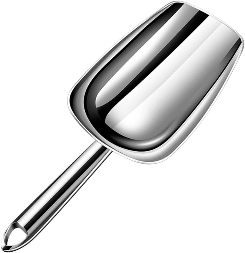 Ciieeo Stainless Steel Ice Shovel Ergonomic Scoop for Flour Nuts and Grains for Kitchen Bar Restaurant Use and Lightweight Design