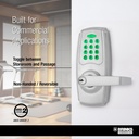 BRINKS ANSI Grade 2 Keypad Door Lock with Handle for Commercial & Residential Use, Keyless Entry Door Lock, 99 User Codes, Auto-Relock, Battery with Backup Keyway (Satin Nickel)