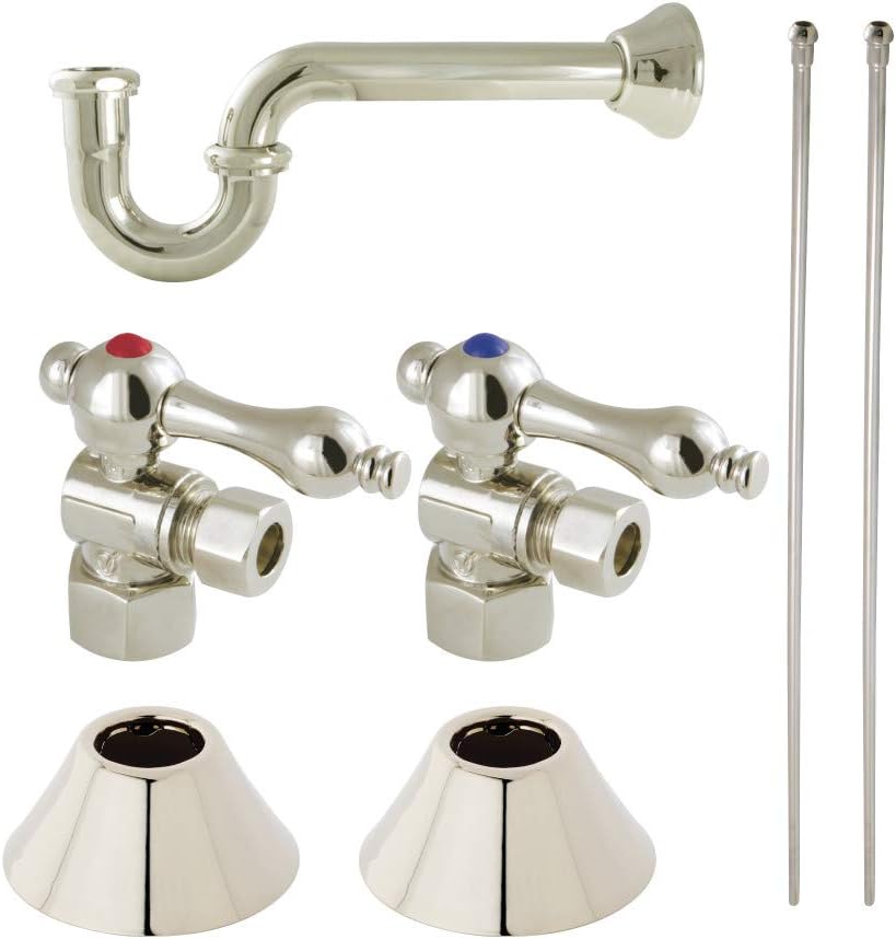 Kingston Brass CC43106LKB30 Trimscape Traditional Plumbing Sink Trim Kit with P-Trap in Polished Nickel