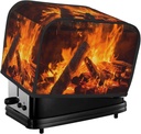 2 Slice Toaster Covers Bread Machine Cover Quilted Dustproof Fingerprint Protectors Small Washable Appliance Cover Burning Firewoods Bread Maker Dust Protection Universal Size