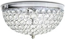 Elegant Designs FM1000-CHR Elipse Crystal 13 Inch Modern Metal 2 Light Bowl Shaped Ceiling Flush Mount Fixture, Chrome