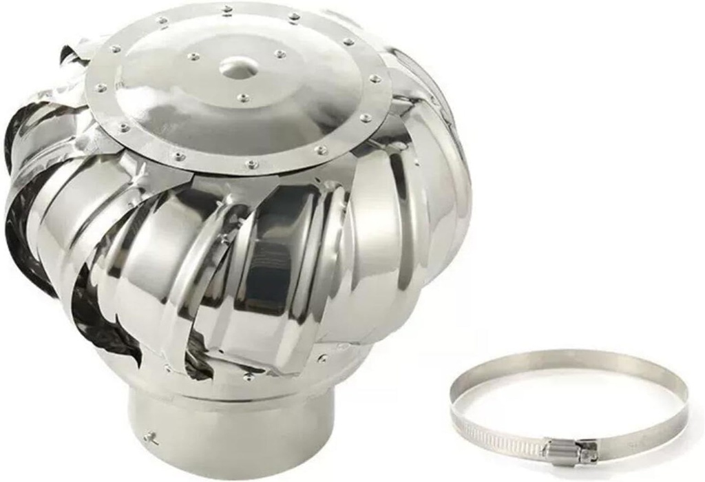 Unpowered Hood Exhaust Fan Roof Fan Ventilator Automatic Exhaust Ventilation 201 Stainless Steel Ventilation Fan Diameter 110mm