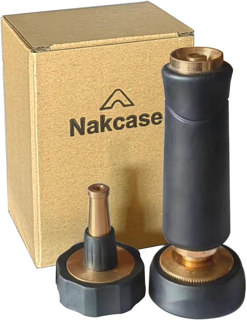 Brass Hose Nozzle, Adjustable Twist hose Sprayer, Jet Sweeper Nozzle for Hand Watering Plants and Lawn, Car Washing, Patio and Pet