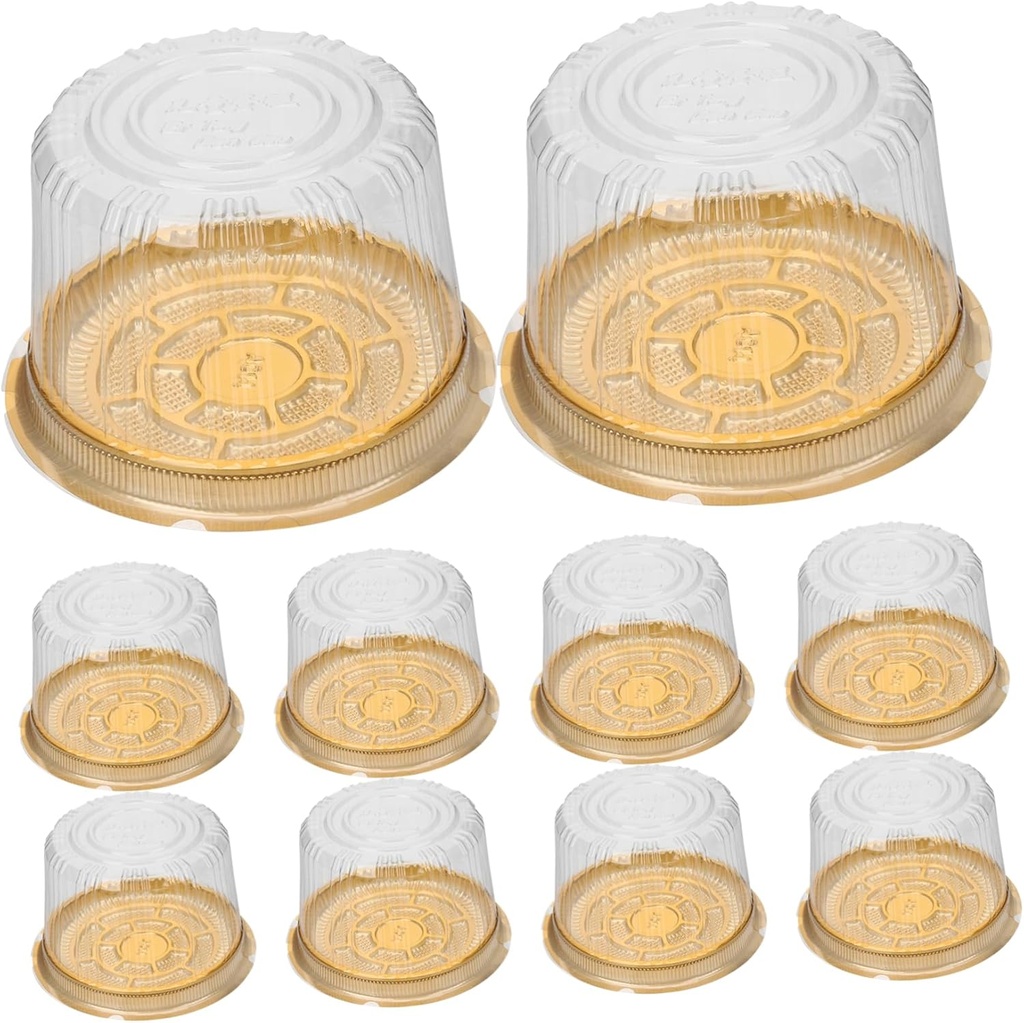 VALICLUD 20Pcs Clear Plastic Cake Boxes with Lids Cake Carrier Containers for Wedding Party Bakery Dessert Gift Packaging