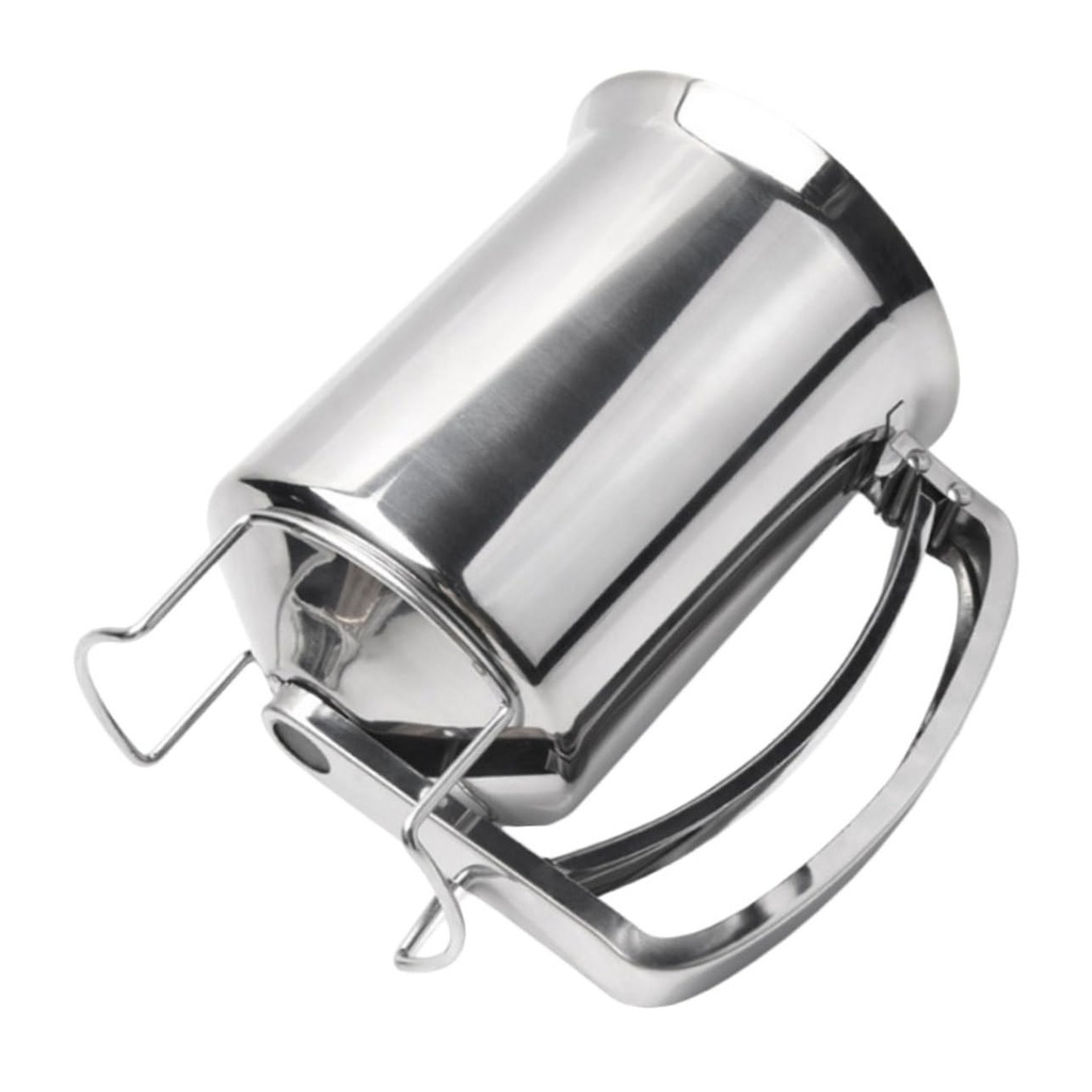 1pc Stainless Steel Batter Dispenser Practical Funnel for Baking Pancakes Waffles Muffins Kitchen Supply Wide Mouth Opening for Easy Filling