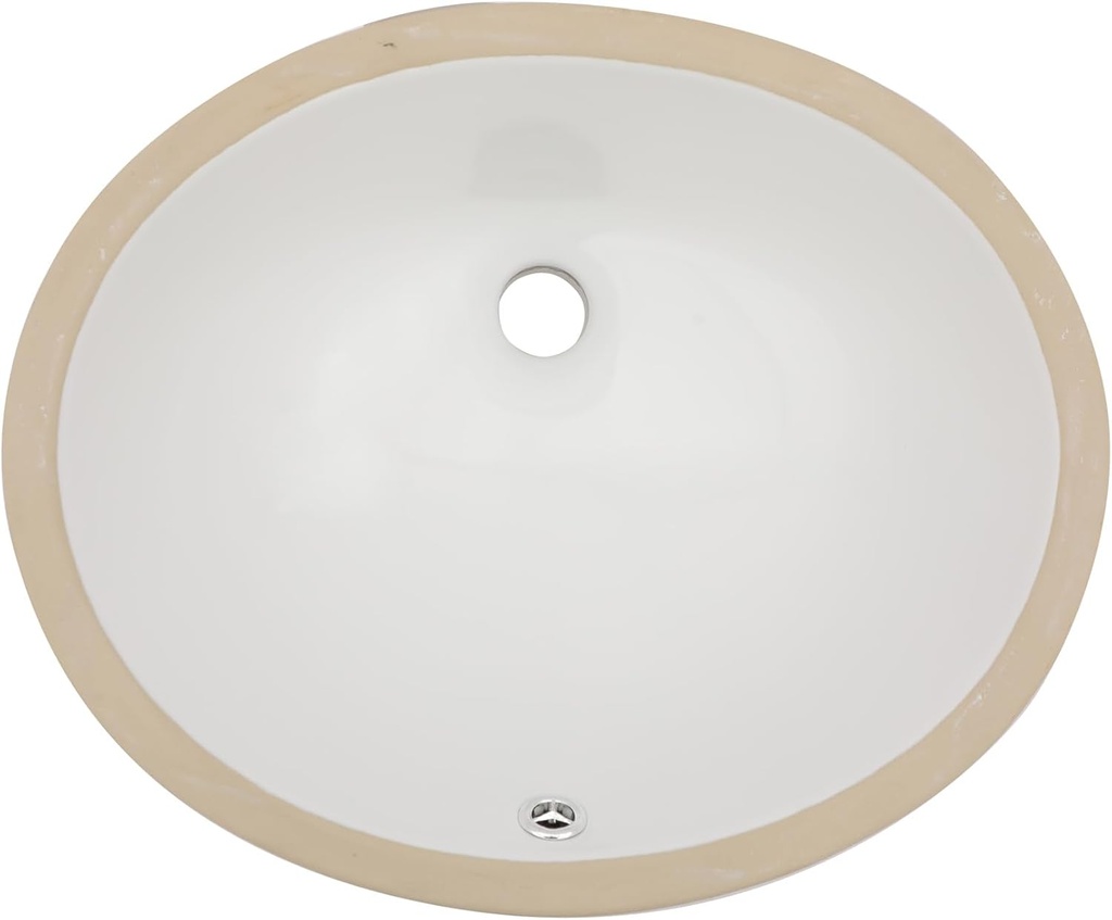 Undermount Bathroom Sink Oval - Fulorni 19"x16" Bathroom Vessel Sink Oval Shape White Porcelain Ceramic Under Counter Vanity Lavatory Bath Sink Basin with Overflow