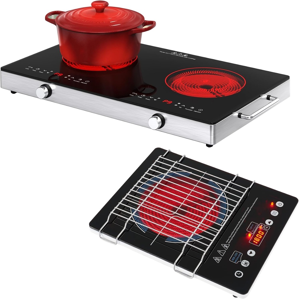 VBGK Double Electric Cooktop and Cooling Rack
