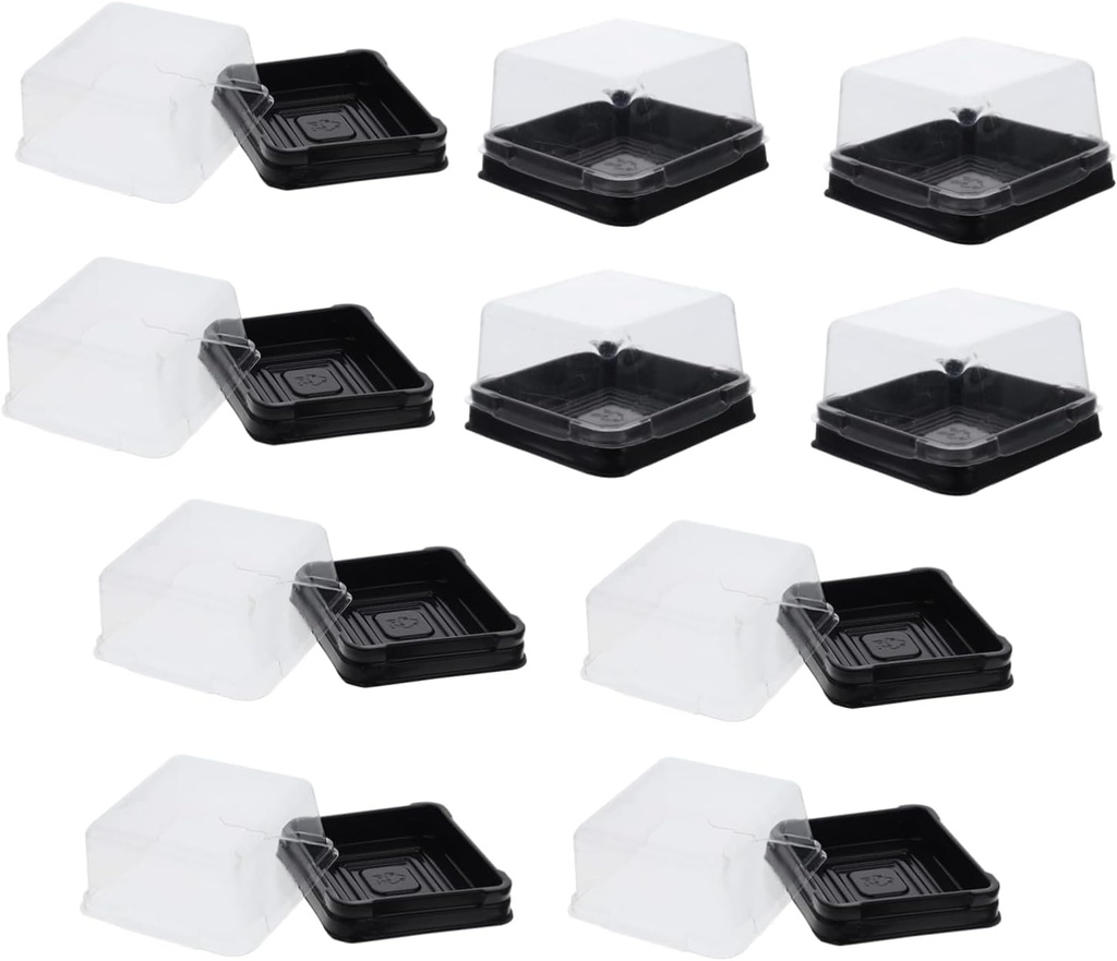 DECHOUS 100Pcs Food Grade Moon Cake Wrapping Boxes Dessert Trays for Egg Yolk Puff Packaging Safe Cake Container for Baking and Storage