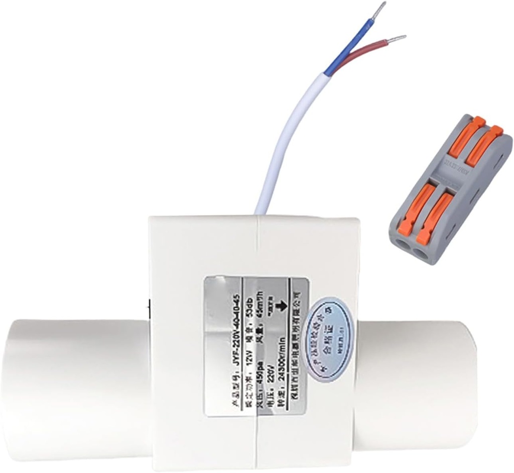 12W High Efficiency Duct Ventilation Fan Low Noise for House Kitchen, Quick Air Exchange in Small Spaces