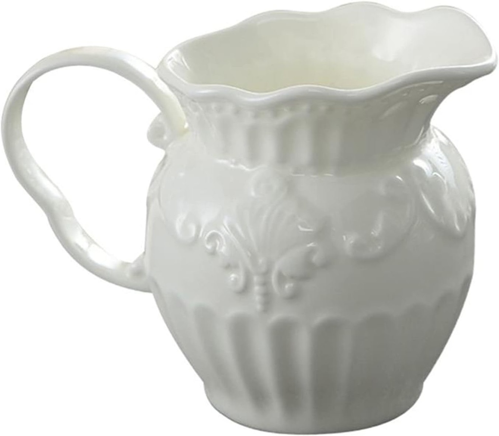 Cream Server European Ceramic Milk Jugs Tea Pot Teapot Coffee Jar Flower Vase Pot Food Storage Container for Home Restaurant Milk Frother Cup