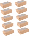 10pcs Kraft Paper Cupcake Box with Insert Cavity Windowed Containers for and Secure Transport of Standard Jumbo for Home Bakery Use