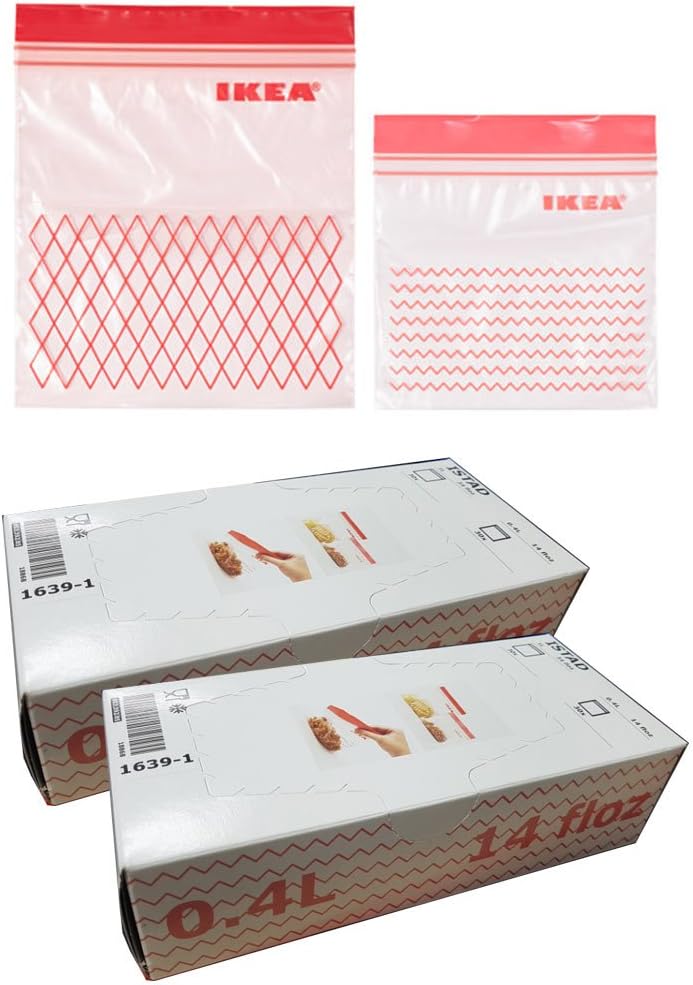 IKEA ISTAD Plastic Freezer bag, red 120Pack