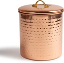 nu steel 1.5 Quart Air Tight Copper Plated Antique Food Canister & Caddy - Stainless Steel & Copper