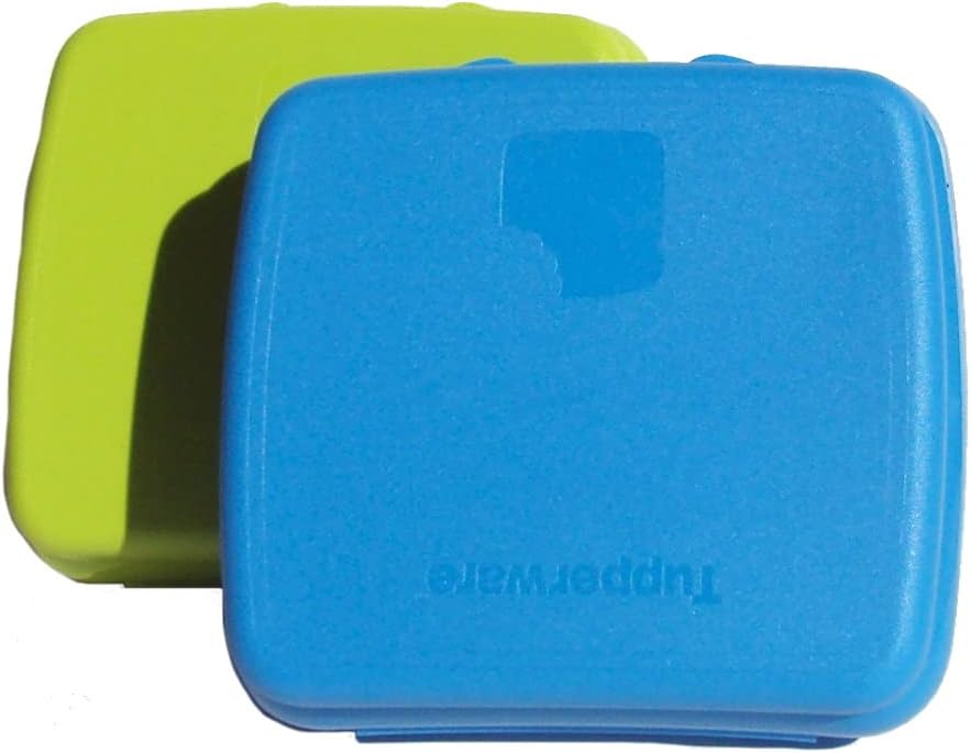 Tupperware Sandwich Keepers Set of 2 Lime Green and Blue