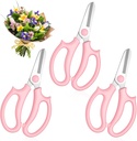 3 PCS Pink flower scissors, Strong Thickened floral shears, flower scissors for cutting fresh flowers, Branches and Leaves, Flowers Arrangement Supplies
