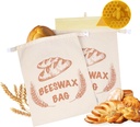 Beeswax Bread Bags with Replaceable Liners, 2-Pack Reusable Bread Bags for Homemade Bread, XL Eco-Friendly Food Storage Bags for Extended Food Freshness,13X17 inch