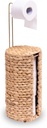 Wicker Toilet Paper Holder with Minimalist Hanging Bar, Rattan Decorative Toilet Tissue Basket for up to 4 Mega Rolls, Boho Woven Toilet Paper Storage with Lid
