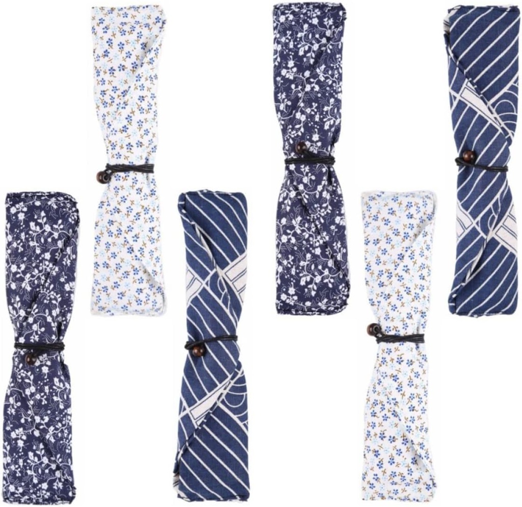 6pcs Utensil Pouch for Camping Picnic Reusable Cutlery Organizer Handles Compact Storage Bag