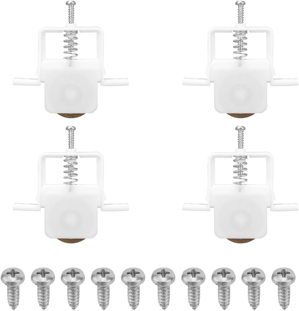 4pcs Sliding Screen Door Rollers, 1in Spring Loaded Rollers Replacement Roller Assembly with Carbon Steel Ball Bear Replaces B646 B737 B691 B695 Door Wheels