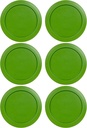 Replacement Lids for Pyrex 2-Cup Glass Food Storage Container Bowls, 5-Inch Plastic Round Lids Covers fits Pyrex 7200-PC, Airtight & Leakproof (6-Pack, Green)
