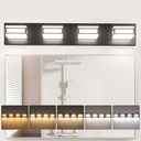 Amico 4-Light LED Bathroom Vanity Light Fixture,Dimmable 5CCT Modern Bathroom Lighting Fixtures Over Mirror, 360° Rotate Acrylic Matte Black Light Fixtures-UL Certificated