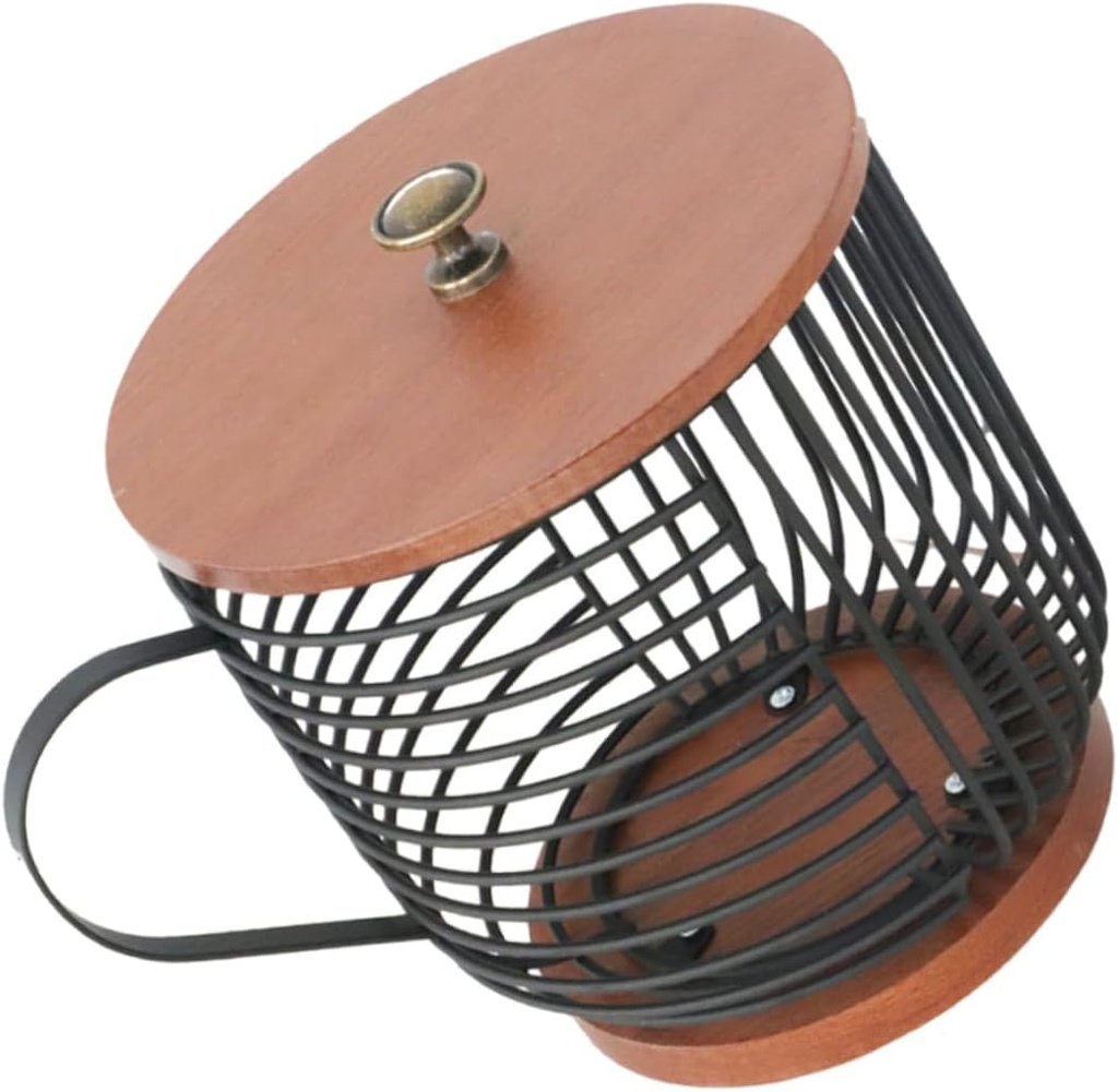 STOBAZA Coffee Storage Basket Lid and Coffee Organizer for Kitchen Counter Multi-functional Desktop Holder
