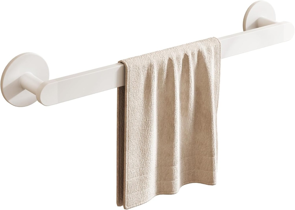 Towel Rack for Bathroom Wall Mounted Adhesive Holder No Drill 15.8 inch Multi Use Space Saving Hanger for Towels Pot Lids Shoes 4 Layer Shield Rustproof Home Decor Classic White