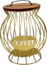 Espresso Pod Holder Coffee Pod Basket Wire Coffee Bar Accessories Espresso Capsule Holder Coffee Pod Container for Kitchen, Gold L