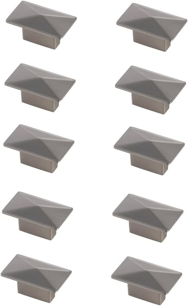 Elegant Decor Indoor Modern Home Decorative Perry 2" Brushed Nickel Rectangle Knob Multipack (Set of 10)