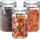 Amazing Abby - Cathy - 70-Ounce Plastic Canister (Set of 3), Plastic Airtight Food Container, Stackable for Pantry Storage, BPA-Free and Shatter-Proof, Perfect for Home and Commercial Use