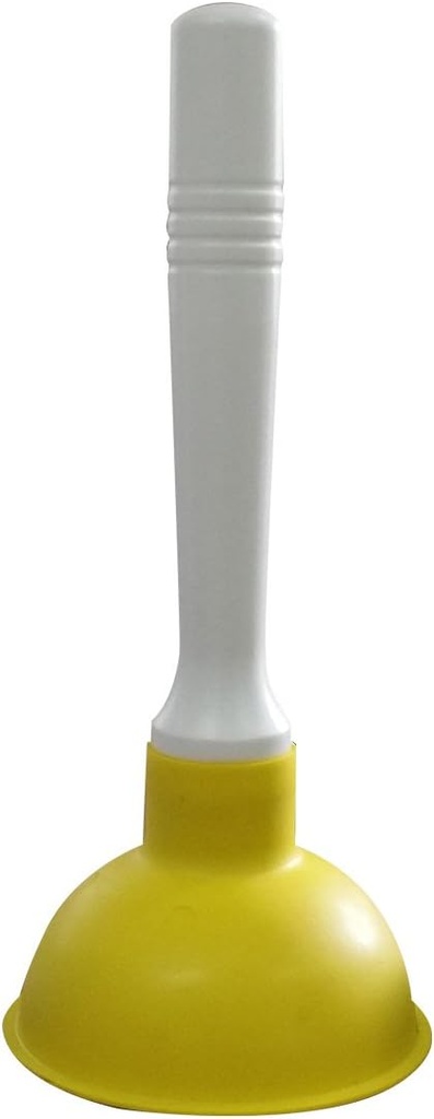 NewFerU Drain Plunger, Small Hand Force Plumber Helper, Little 4 inch Cup Clog Remover, Tiny Rubber Unclogger in 9" Short Handle for Kitchen Sink, Bathroom Toilet, Shower Bath Tub (Yellow)