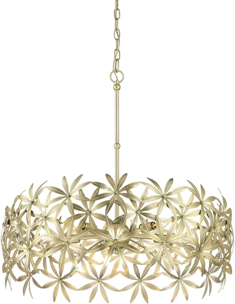 Minka Lavery 2145-735 Flower Child Pendant Ceiling Light, 5-Light 300 Total Watts, 26" H x 26" W, Ambry Gold