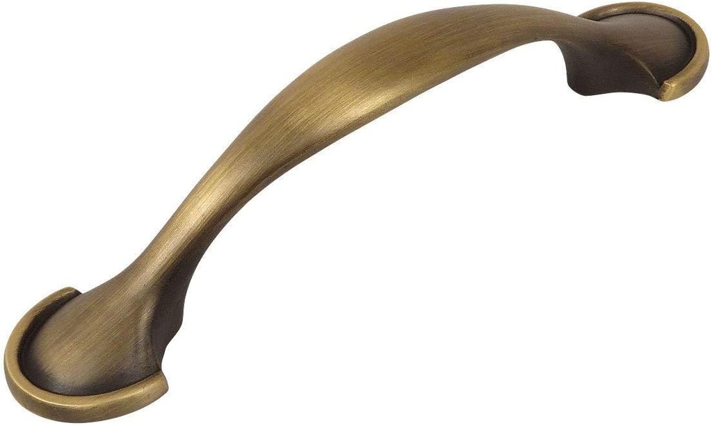 Cosmas 25 Pack 6632BAB Brushed Antique Brass Cabinet Hardware Handle Pull - 3" Inch (76mm) Hole Centers