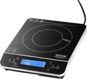 VEVOR Portable Induction Cooktop, 1500W Electric Induction Burner with 9 Temperature Settings, Countertop Induction Hot Plate with 4H Timer, 24H Reservation, Child Lock, Easy to Clean, for Cooking