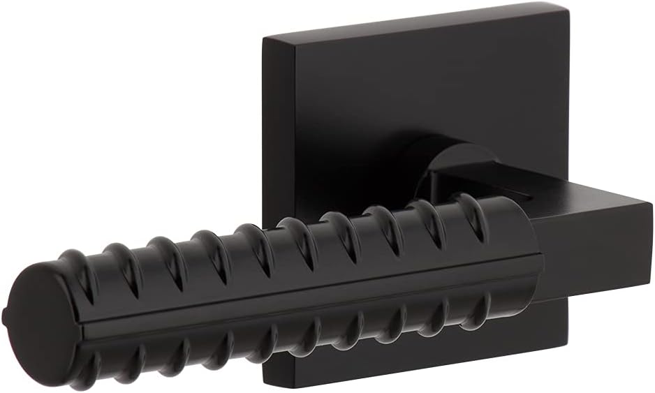 Viaggio 627964 Satin Black Quadrato Rosette Contempo Rebar Lever, Double Dummy-Backset