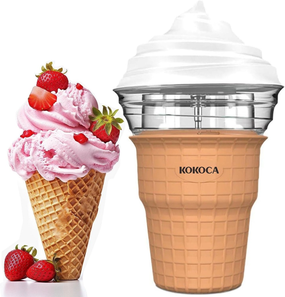 Electric Ice Cream Maker Machine, KOKOCA Multi-Purpose Soft Serve Ice Cream Machine for Homemade Gelato, Sorbet, Frozen Yogurt, Milkshakes, Frozen Drinks & More