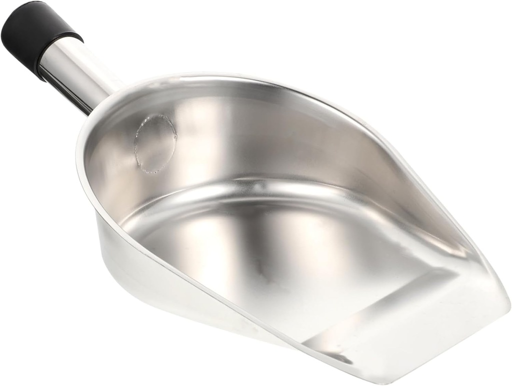 Ergonomic Design Kitchen Flour Shovel Stainless Steel Ice Scoop Bar Ice Tong Easy-grip for Beans Pet Food