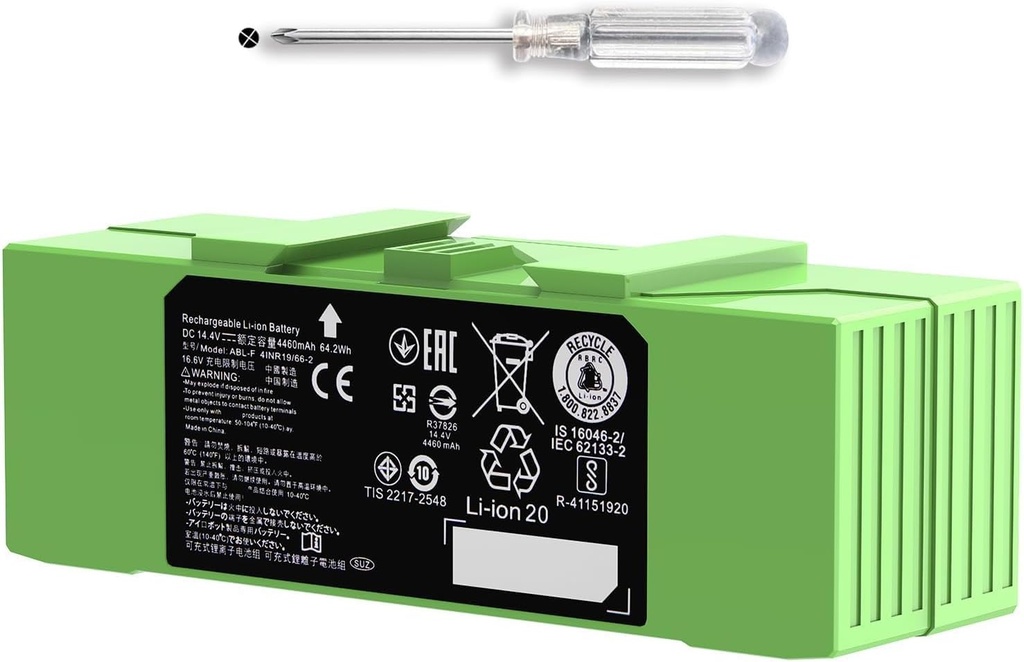 for Roomba Battery ABL-F for Roomba i&e Series i3 i3+ i4+ i8 i8+ i7 i7+ j7 J9+ j7+ e5 e6 Roomba Replacement Batteries ABL-D1 ABL-D2 ABL-D2A 4460mAh/64.2Wh(Not fit Roomba Combo Series)