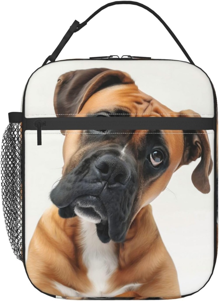 Insulated Lunch Box for Women Men, Boxer Dog Theme Lunch Box Reusable Portable Lunch Bag Cooler Tote Waterproof Lunch Container for Office Picnic Work Travel Hiking