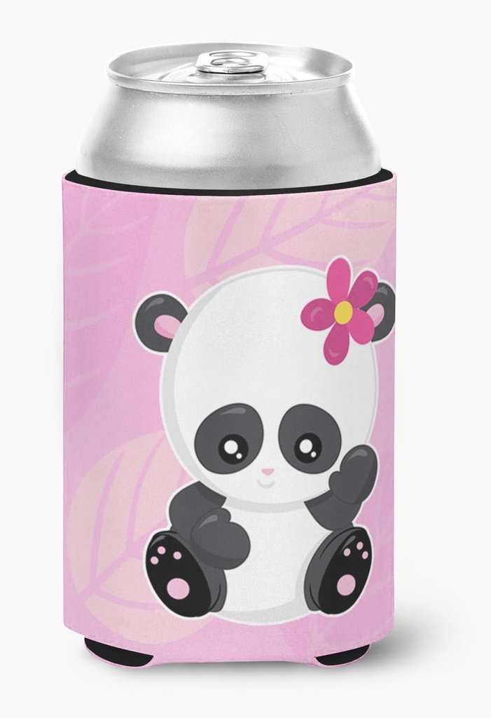 Caroline's Treasures BB6799CC Hey Ya'll Panda Can or Bottle Hugger Cooler Washable Drink Sleeve Collapsible Beverage Insulated Holder, Can Hugger, Multicolor